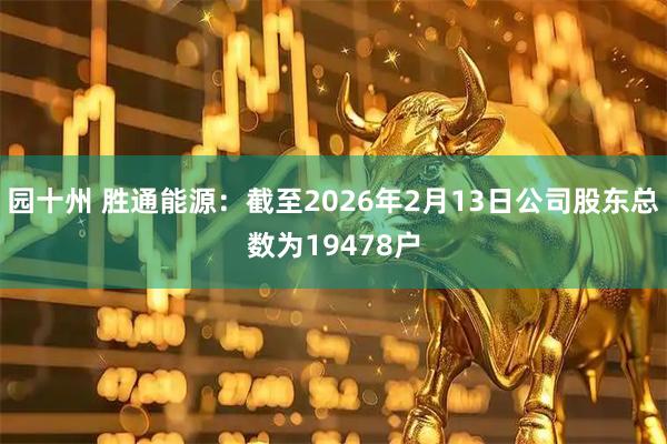 园十州 胜通能源：截至2026年2月13日公司股东总数为19478户