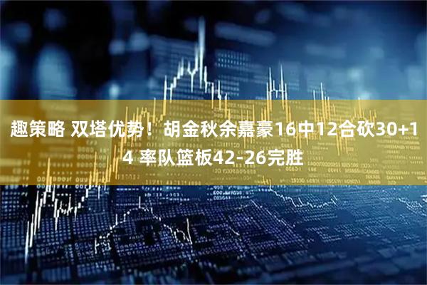 趣策略 双塔优势！胡金秋余嘉豪16中12合砍30+14 率队篮板42-26完胜